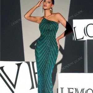Emerald One-Shoulder Gown